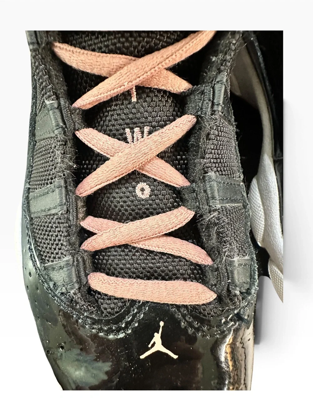Jordan 6 Rings Black/Pink Mid Top Lace-Up Sneaker Youth 2.5Y 323432-068